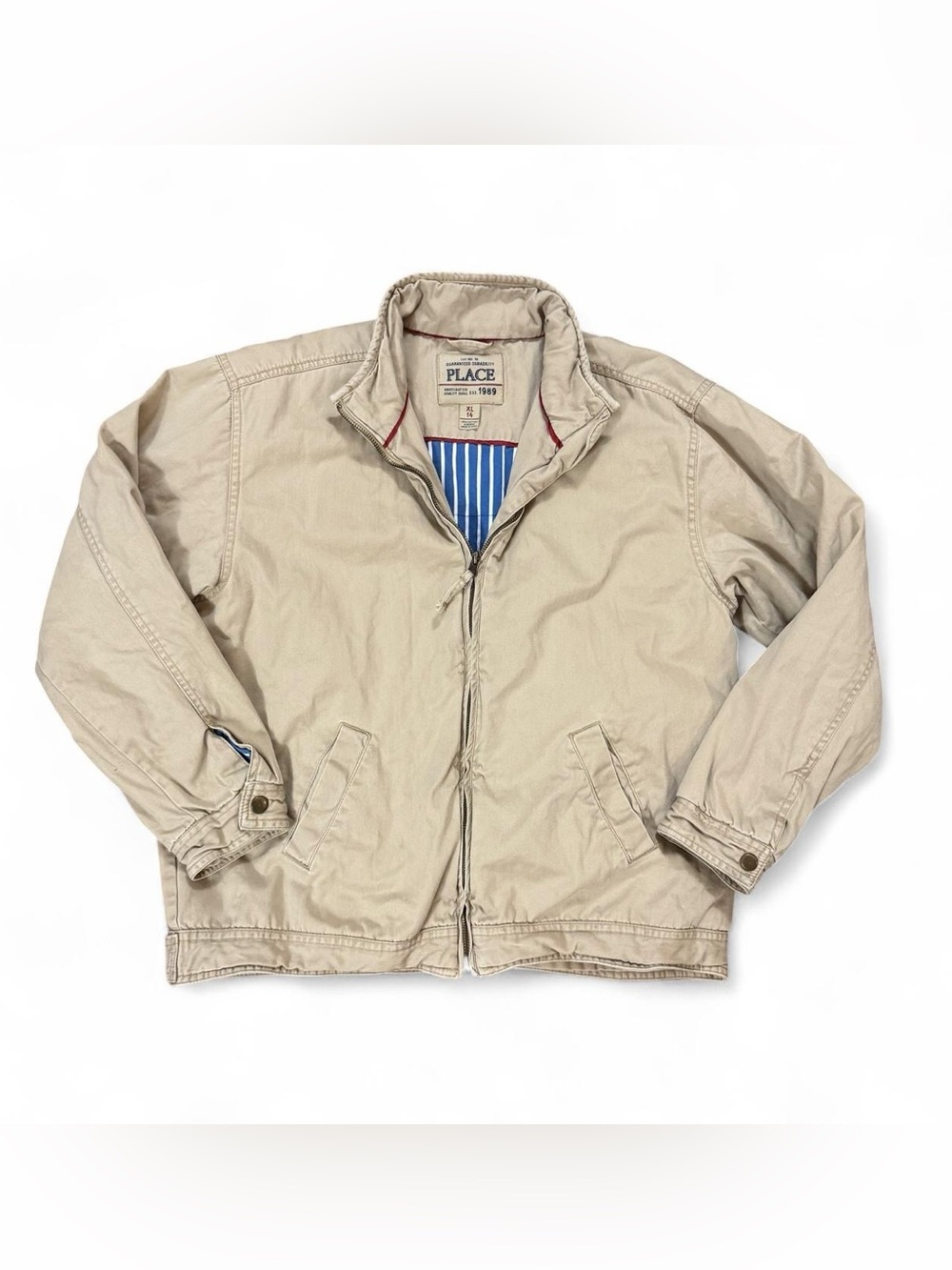 Vintage Y2K The Children’s Place Brown Jacket Boys XL 14 Full Zip Coat
